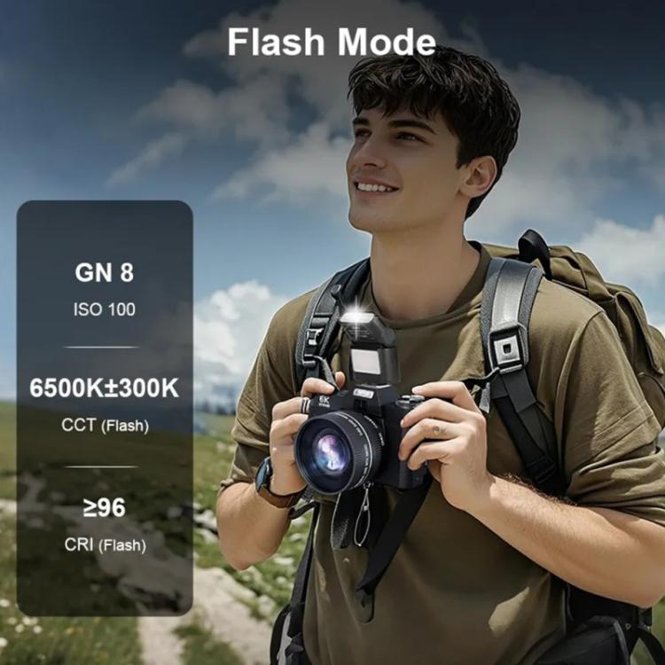 JMARY FM-06R Mini flash per fotocamera, luce di riempimento, attacco a slitta, luce LED ricaricabile da 300 mAh
