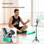 T01 Mini selfie stick per fotografia, treppiede estensibile da 69 cm, telecomando Bluetooth, supporto per telefono