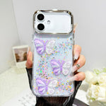 Custodia TPU e PC con farfalle 3D per iPhone 16 Pro