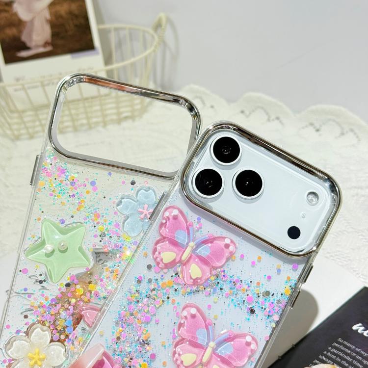 Custodia TPU e PC con farfalle 3D per iPhone 15 Pro