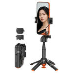 T13Y Supporto per telefono con apertura automatica in lega di zinco, asta per selfie Bluetooth e treppiede estensibile.