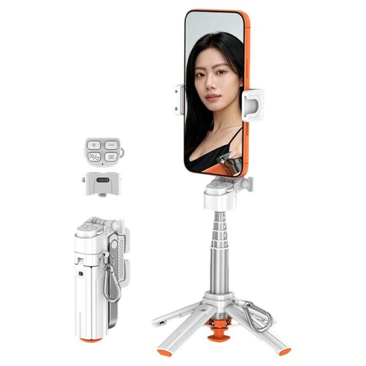 T13Y Supporto per telefono con apertura automatica in lega di zinco, asta per selfie Bluetooth e treppiede estensibile.
