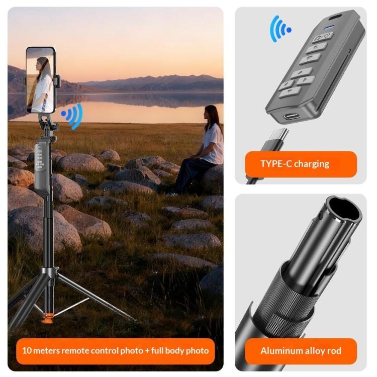 Supporto per selfie stick con treppiede e telecomando Bluetooth T02TK, rotazione a 360 gradi., T02TK