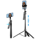 F01 Asta per selfie con gimbal intelligente AI per streaming live e tracciamento del volto, treppiede telescopico da 192 cm.