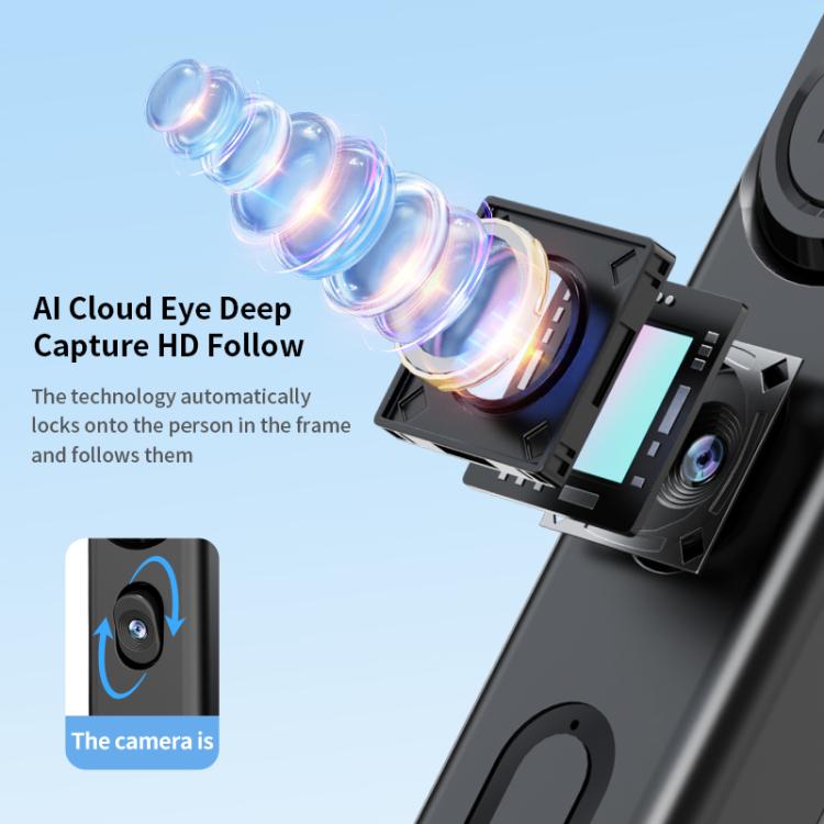 F01 Asta per selfie con gimbal intelligente AI per streaming live e tracciamento del volto, treppiede telescopico da 192 cm.