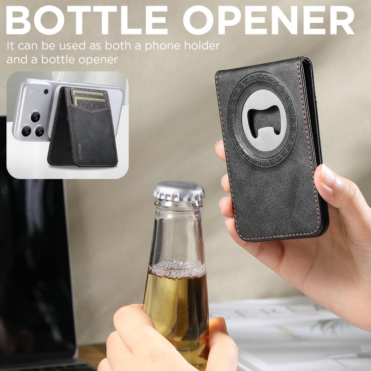 Custodia per telefono Suteni Q06S5 3 in 1 con apribottiglie staccabile, porta carte e chiusura magnetica in ecopelle., For iPhone 15 Pro Max, For iPhone 15 Pro, For iPhone 15 Plus, For iPhone 15, For iPhone 14 Plus, For iPhone 14, For iPhone 14 Pro    ...