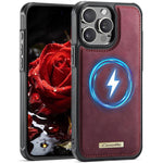 Custodia posteriore magnetica in ecopelle CaseMe serie C69 per telefono., For iPhone 14 Pro, For iPhone 14 Pro Max, For iPhone 13 Pro Max, For iPhone 13 Pro