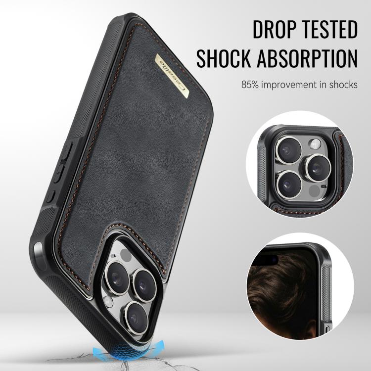 Custodia posteriore magnetica in ecopelle CaseMe serie C69 per telefono., For iPhone 14 Pro, For iPhone 14 Pro Max, For iPhone 13 Pro Max, For iPhone 13 Pro