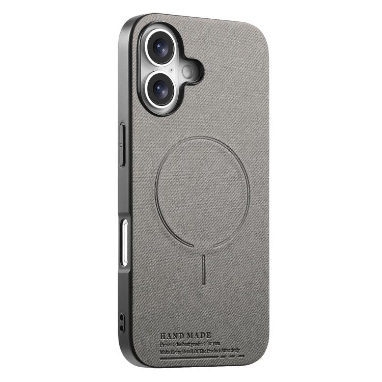 Cover posteriore magnetica in tessuto PU per iPhone 16 e 17