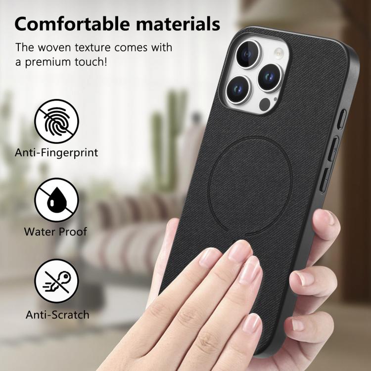Cover posteriore magnetica in tessuto PU per iPhone 13 e 14 Pro M