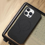 Cover posteriore magnetica in tessuto PU per iPhone 13 e 14 Pro M