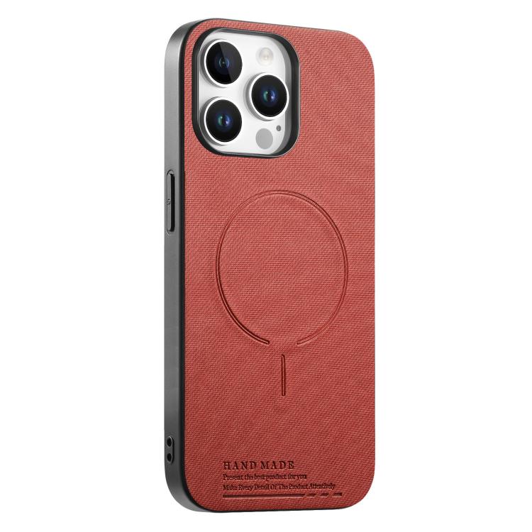 Cover posteriore magnetica in tessuto PU per iPhone 13 e 14 Pro M