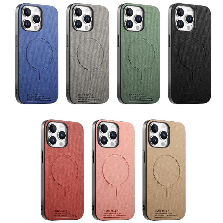 Cover posteriore magnetica in tessuto PU per iPhone 15