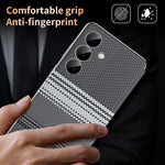Custodia Smart View in ecopelle con motivo a quadri per Samsung Galaxy