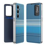 Custodia Smart View in ecopelle con motivo a quadri per Samsung Galaxy