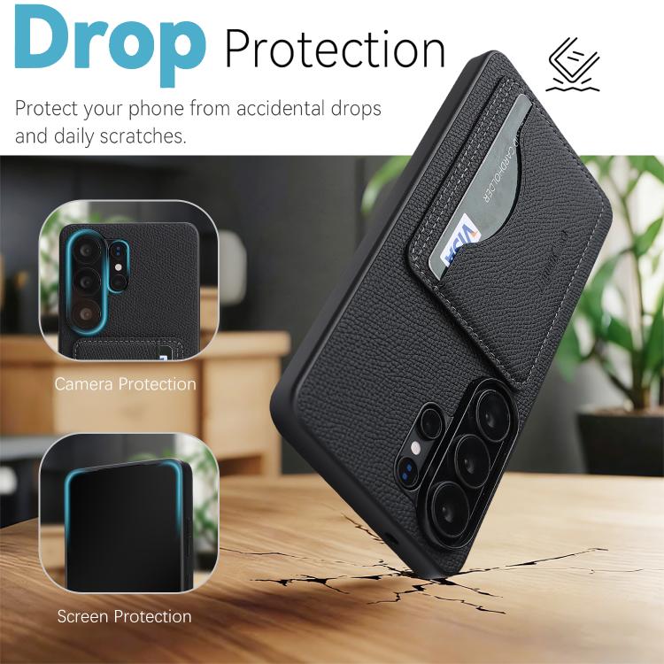 Custodia con porta carte magnetico in ecopelle per Samsung Galaxy S23 Ultra