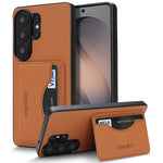Custodia con porta carte magnetico in ecopelle per Samsung Galaxy S23 Ultra