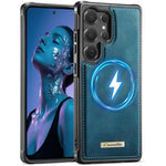 Custodia posteriore magnetica in ecopelle per Samsung Galaxy A56, S25 Ultra, S24