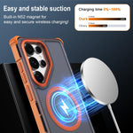 Custodia antiurto magnetica semitrasparente con effetto pelle per Samsung Galaxy