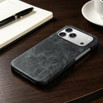 Cover posteriore in ecopelle con chiusura magnetica per iPhone
