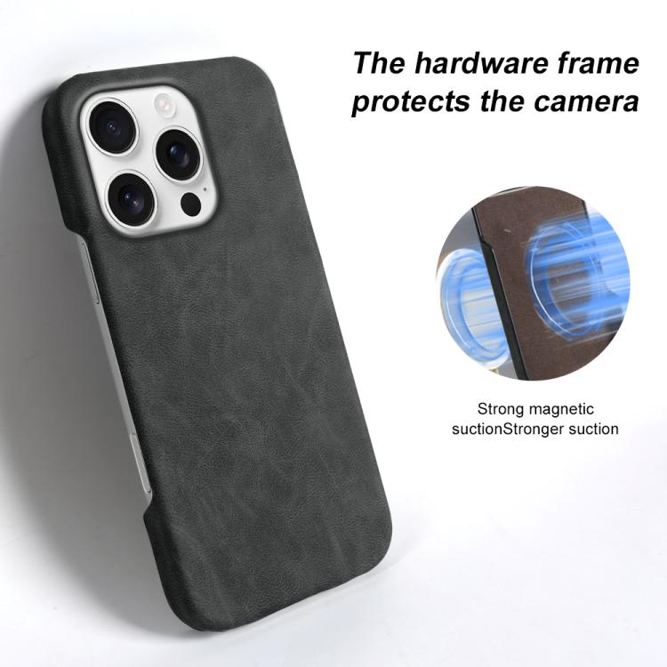 Cover posteriore in ecopelle con chiusura magnetica per iPhone 16