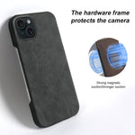 Cover posteriore in ecopelle con chiusura magnetica per iPhone 15