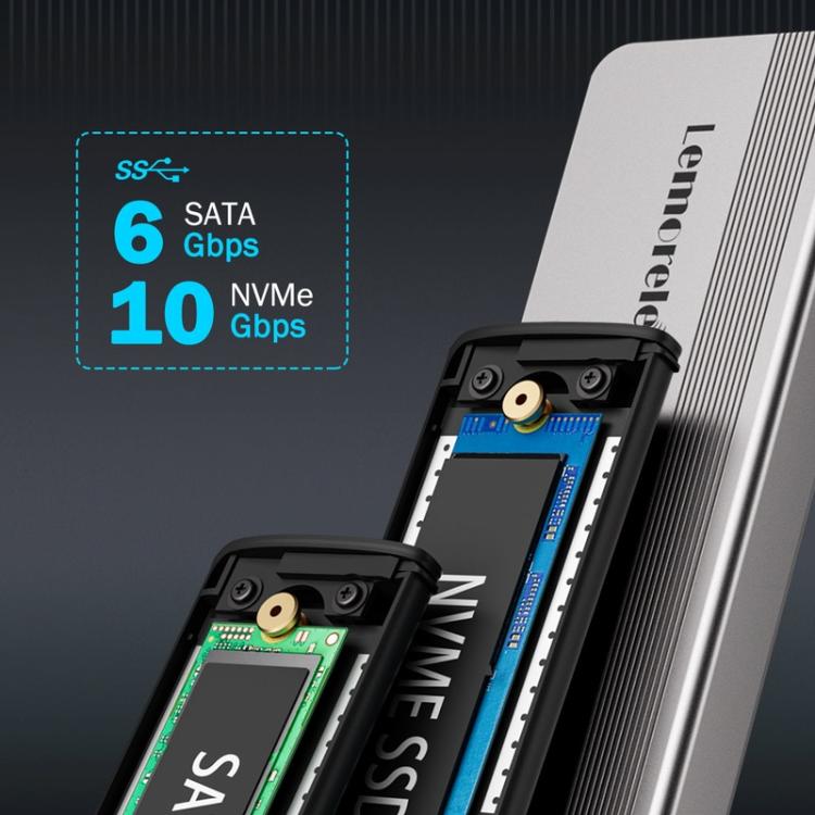 Box esterno Lemorele Dual-Bay M.2 NVMe SATA 10Gbps