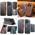 Custodia portafoglio in pelle con custodia magnetica per iPhone