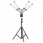 HD-150XJ Luce LED per fotografia da 65 W con temperatura di colore regolabile da 3200K a 5600K e telecomando, a 4 bracci, luce di riempimento., US Plug, EU Plug, UK Plug, AU Plug