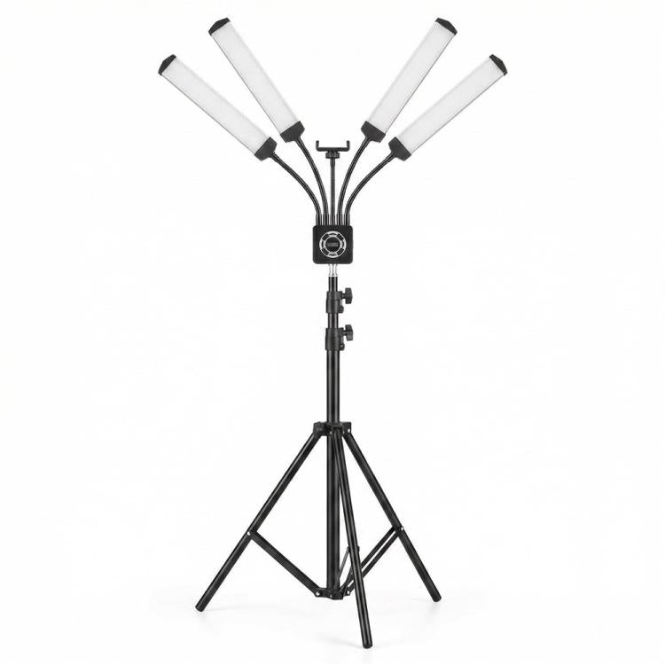 HD-150XJ Luce LED per fotografia da 65 W con temperatura di colore regolabile da 3200K a 5600K e telecomando, a 4 bracci, luce di riempimento., US Plug, EU Plug, UK Plug, AU Plug