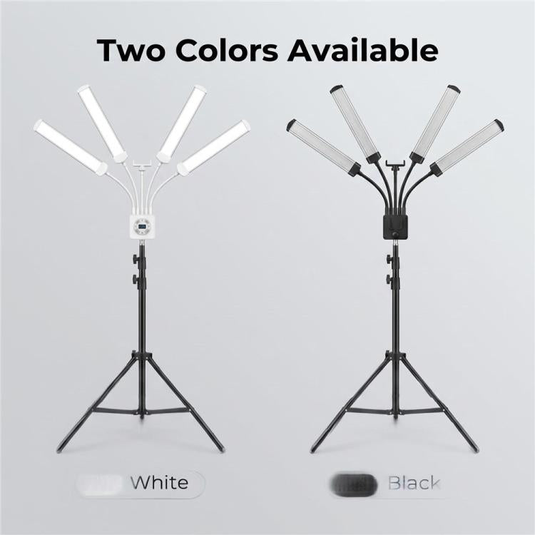 HD-150XJ Luce LED per fotografia da 65 W con temperatura di colore regolabile da 3200K a 5600K e telecomando, a 4 bracci, luce di riempimento., US Plug, EU Plug, UK Plug, AU Plug