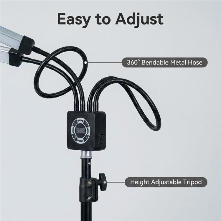 HD-150XJ Luce LED per fotografia da 65 W con temperatura di colore regolabile da 3200K a 5600K e telecomando, a 4 bracci, luce di riempimento., US Plug, EU Plug, UK Plug, AU Plug