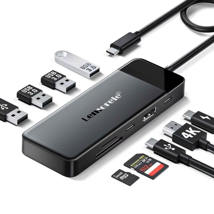 Docking station Lemorele TC92 9 in 1 con display 4K