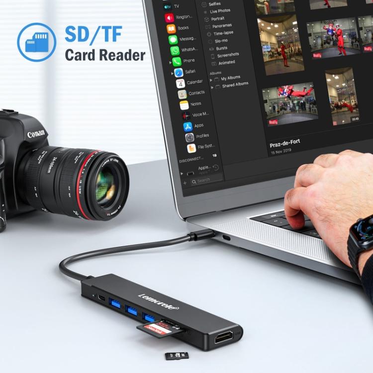 Docking station Lemorele TC90 7 in 1 con proiezione 4K