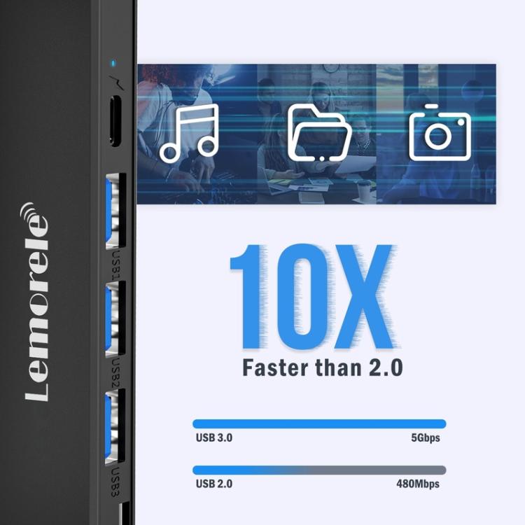 Docking station Lemorele TC90 7 in 1 con proiezione 4K