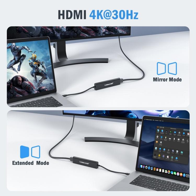 Docking station Lemorele TC90 7 in 1 con proiezione 4K