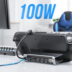 Docking station Lemorele X23L 6 in 1 con uscita video 4K, doppio slot e adattatore portatile PD da 100 W.