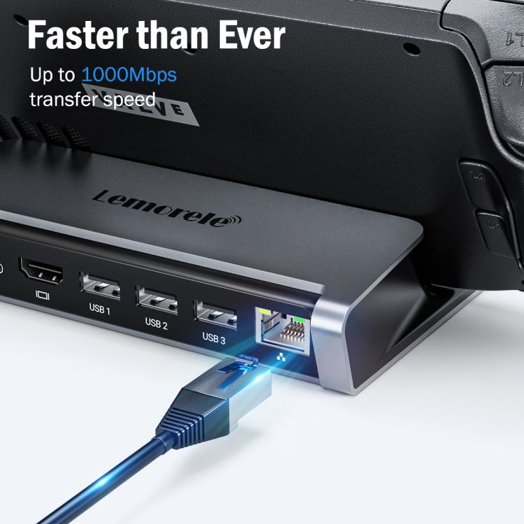 Docking station Lemorele X23L 6 in 1 con uscita video 4K, doppio slot e adattatore portatile PD da 100 W.