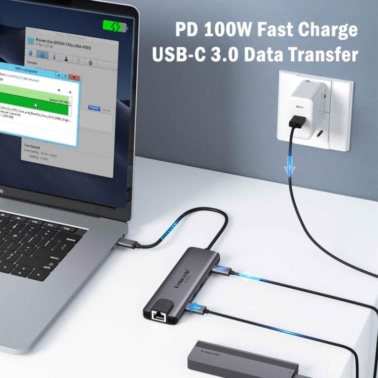 Docking station Lemorele TC44L 6 in 1 con uscita video 4K