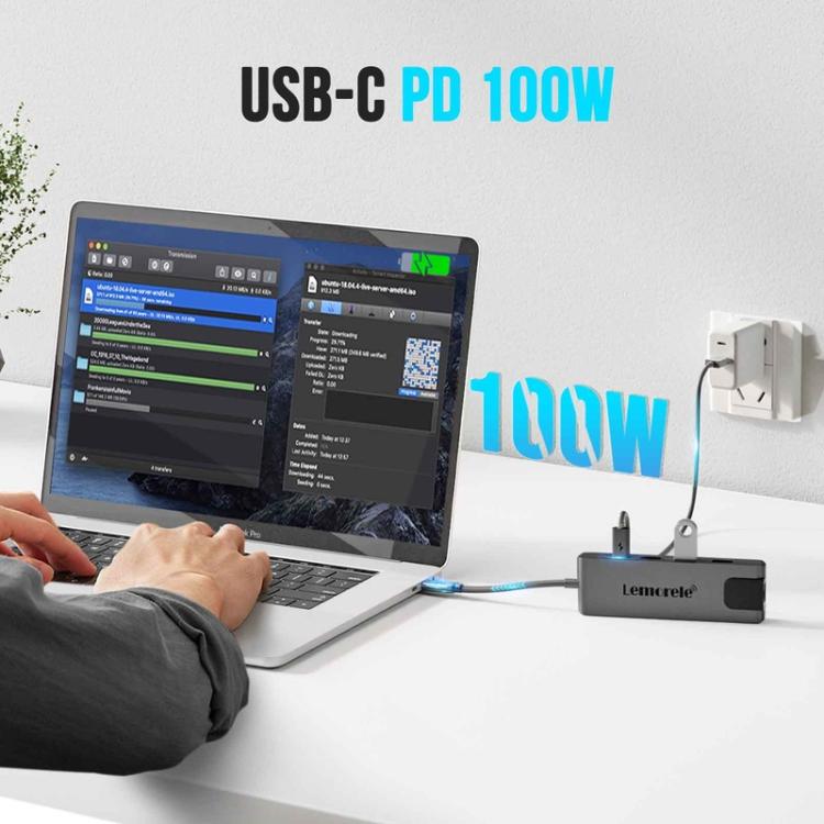 Docking station Lemorele TC24L 5 in 1 con HDMI 4K e ricarica PD 1