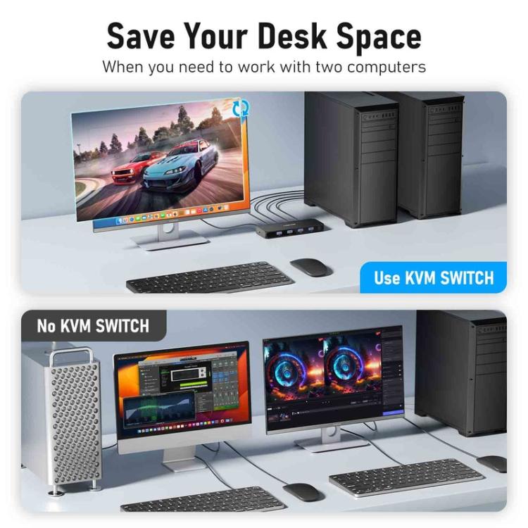 Lemorele G98 Dispositivo KVM 6 ingressi 3 uscite