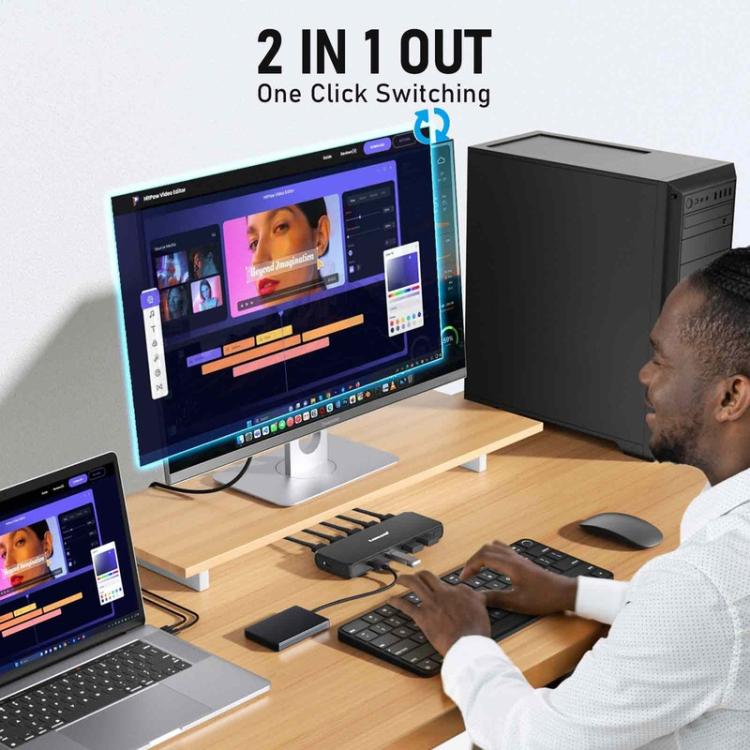 Lemorele G98 Dispositivo KVM 6 ingressi 3 uscite