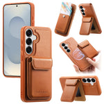 Custodia retro magnetica multi-card per Galaxy S24+ 5G e S25+ 5G