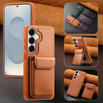 Custodia retro magnetica multi-card per Galaxy S24+ 5G e S25+ 5G