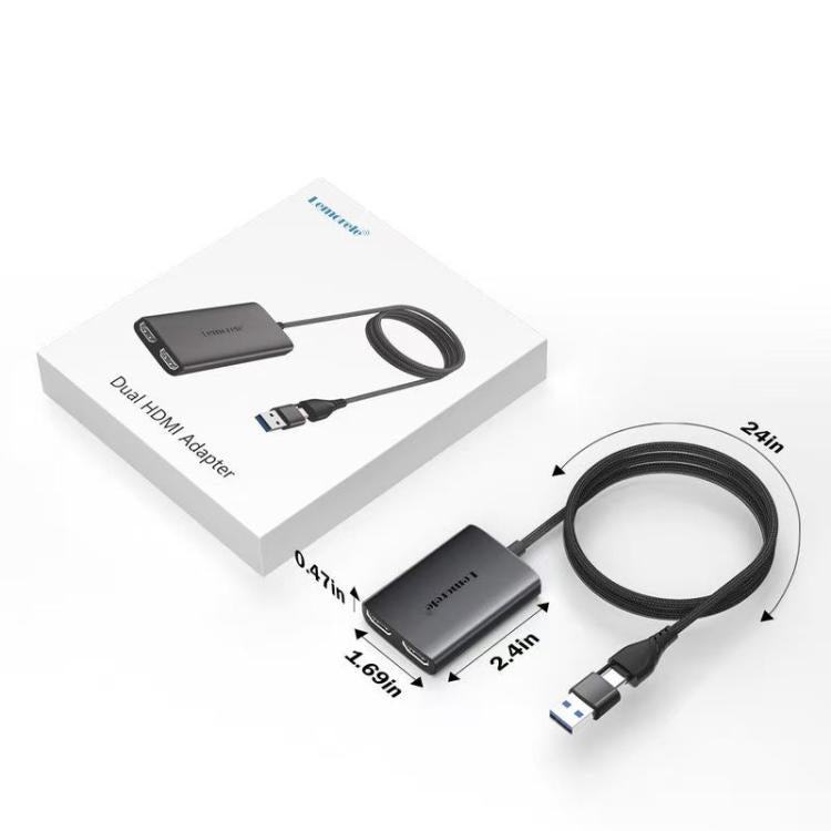 Adattatore Lemorele HD10 da USB/Type-C a HDMI per schermo HD di computer e telefono., HD10