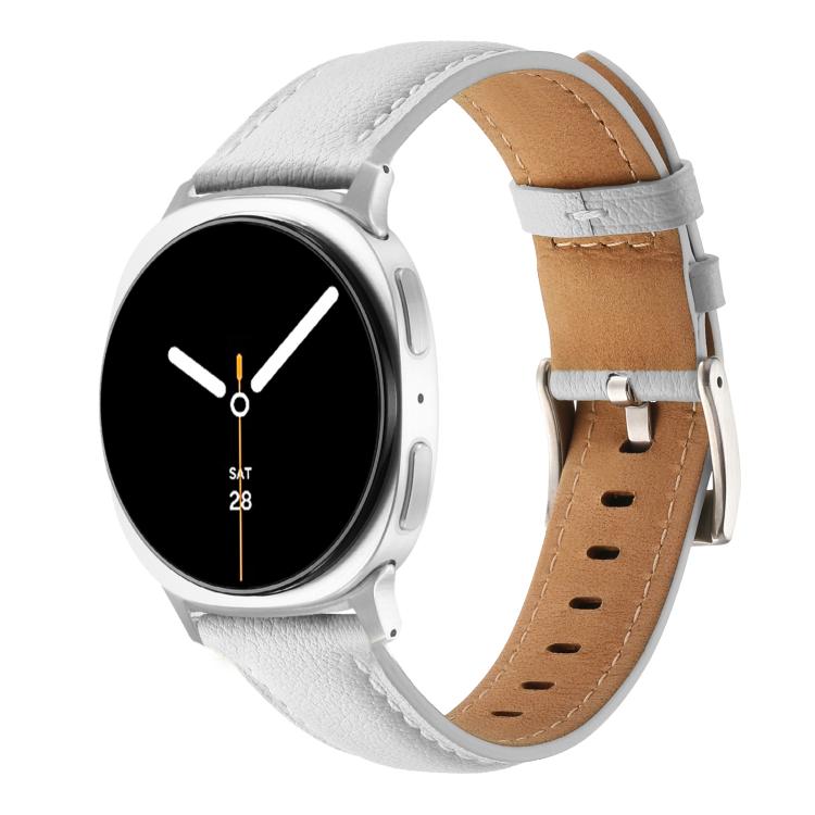 Cinturino per orologio in vera pelle con punta affusolata, For Samsung Galaxy Watch8 / Watch8 Classic