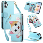 Custodia portafoglio a forma di gatto in ecopelle per iPhone 17 P