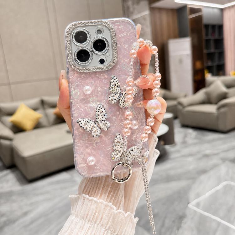 Custodia con texture conchiglia e catena per iPhone 14 Plus