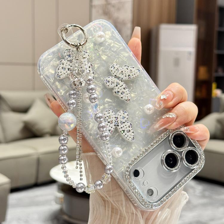 Custodia con texture conchiglia e catena per iPhone 14 Plus