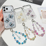 Custodia TPU con farfalla 3D glitterata per iPhone 12 e 13